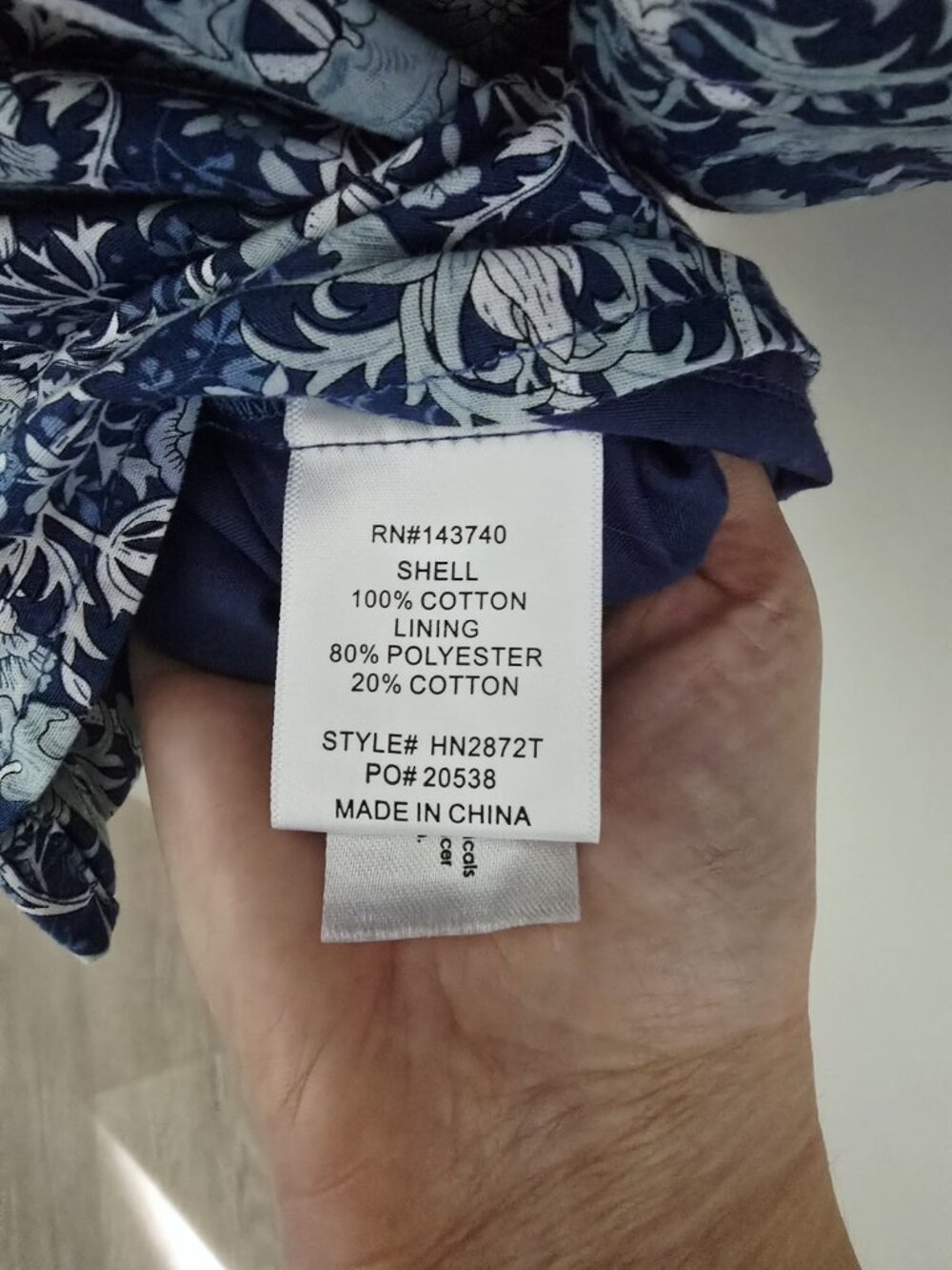 Hyacinth House Floral Cotton Puff Sleeves Button Front Blouse XS Blue Ruffle - Picture 7 of 9